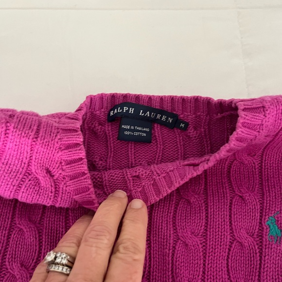 Ralph Lauren Fuchsia Cable Knit Sweater - Picture 2 of 2